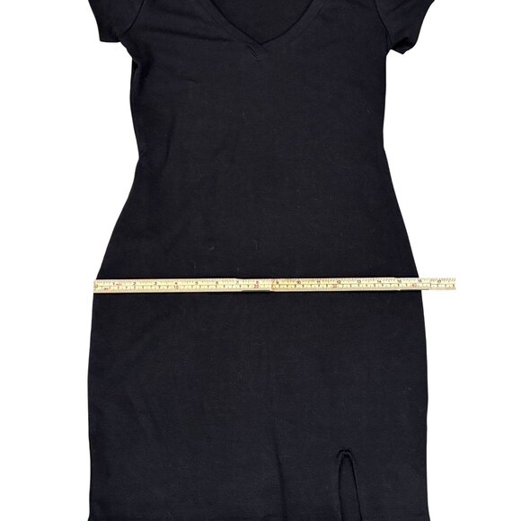 Black Short Sleeve V-Neck Bodycon Dress By Heart & Hips Size M - Picture 11 of 11